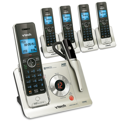 5 Handset Answering System with Cordless Headset | LS6475-3 + three