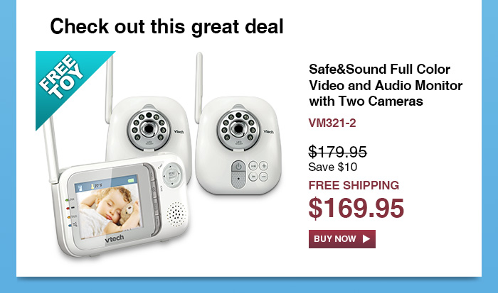 Safe&Sound Full Color Video and Audio Monitor with Two Cameras - VM321-2  - WAS $179.95, NOW $169.95 (SAVE $10) - FREE SHIPPING 