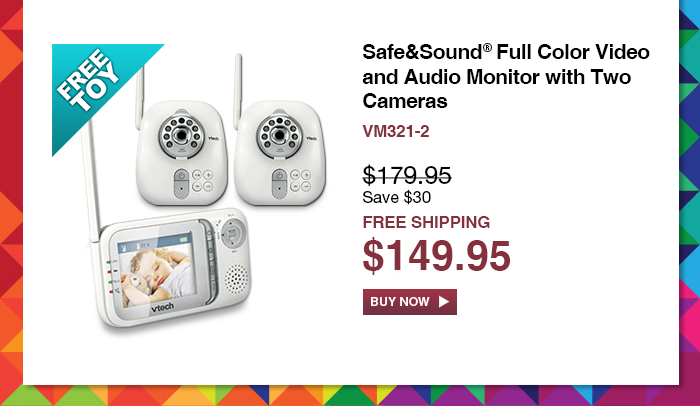 Safe&Sound® Full Color Video and Audio Monitor with Two Cameras - VM321-2 - WAS $179.95, NOW $149.95 (SAVE $30) - FREE SHIPPING