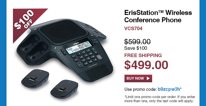 ErisStation™ Wireless Conference Phone - VCS704 - WAS $599.00, NOW $499.00 (SAVE $100) - FREE SHIPPING - Use promo code: b9zcpw3h*