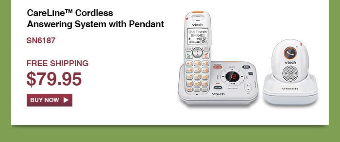 CareLine™ Cordless Answering System with Pendant - SN6187  - NOW $79.95 - FREE SHIPPING 