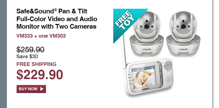 Safe&Sound Pan & Tilt Full Color Video Monitor with Two Cameras - VM333 + one VM303 - WAS $259.90, NOW $229.90 (SAVE $30) - FREE SHIPPING