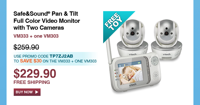 Safe&Sound® Pan & Tilt Full Color Video Monitor with Two Cameras - VM333 + one VM303 - WAS $259.90, NOW $229.90 - Use promo code tp7zj2ab TO SAVE $30 ON THE VM333 + ONE VM303 - FREE SHIPPING