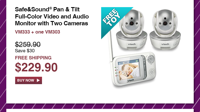 Safe&Sound Pan & Tilt Full-Color Video and Audio Monitor with Two Cameras - VM333 + one VM303 - WAS $259.9, NOW $229.9 (Save $30) - FREE SHIPPING