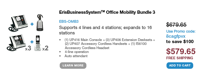 ErisBusinessSystem™ Office Mobility Bundle 3 - EBS-OMB3 - WAS $679.65 - NOW $579.65 - FREE SHIPPING