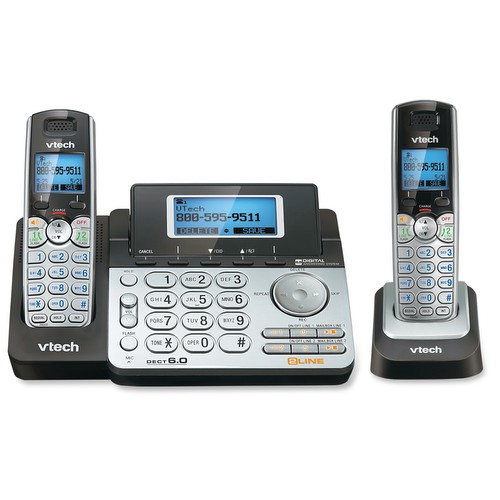 2-Line 2 Handset Answering System with Dual Caller ID/Call Waiting